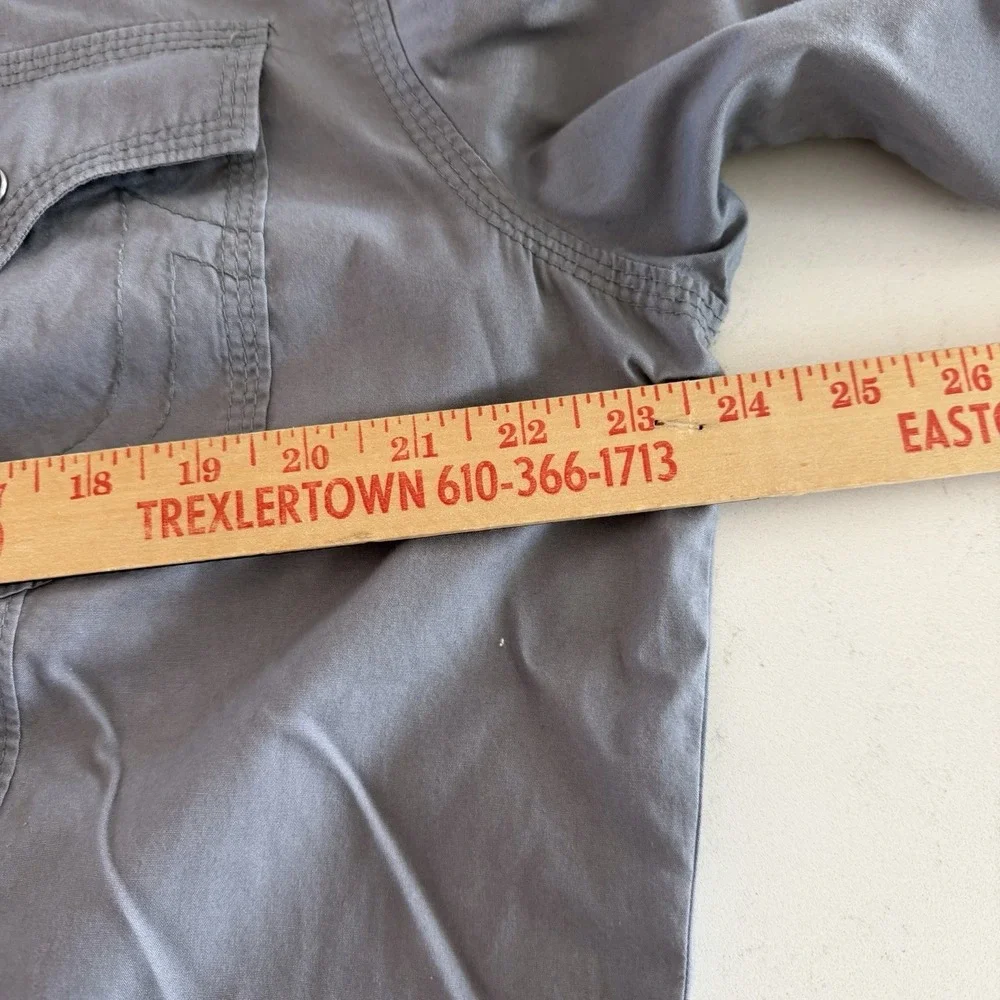 True Religion Western Men's Shirt XXXL Gray‎ Pearl Snap Cowboy Rodeo Cotton